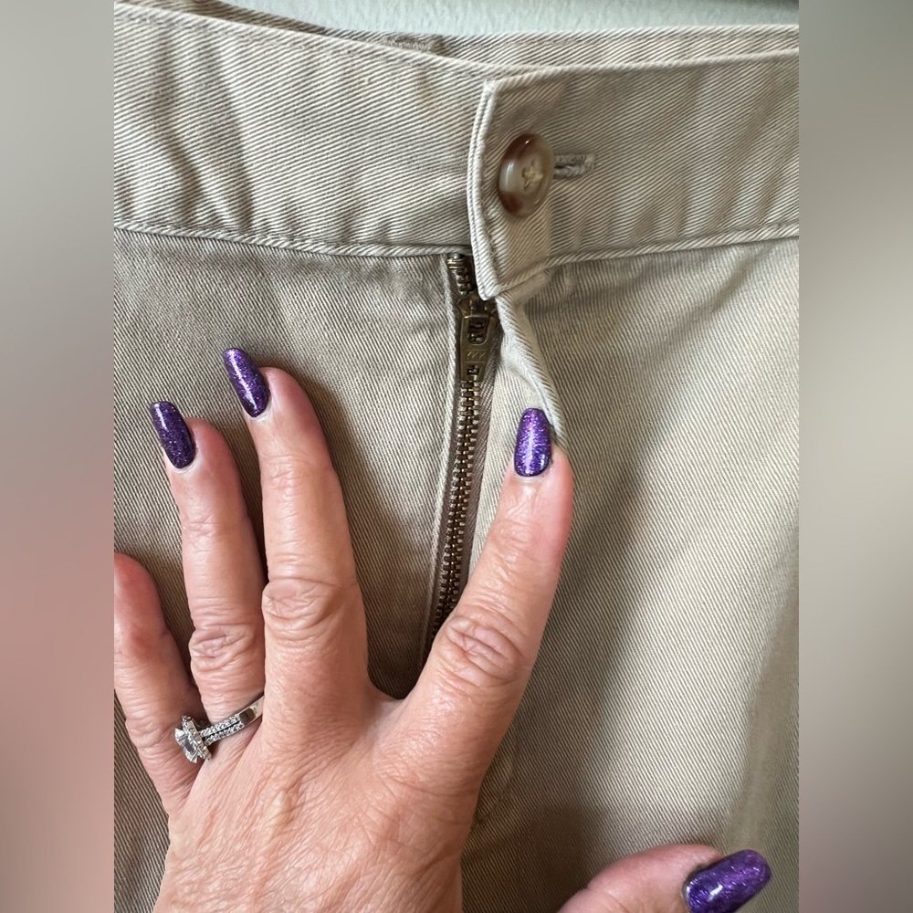 Ralph Lauren Sport Tan Cropped Pants Women‎ 14 Casual Lightweight Summer Neutral - Picture 5 of 10